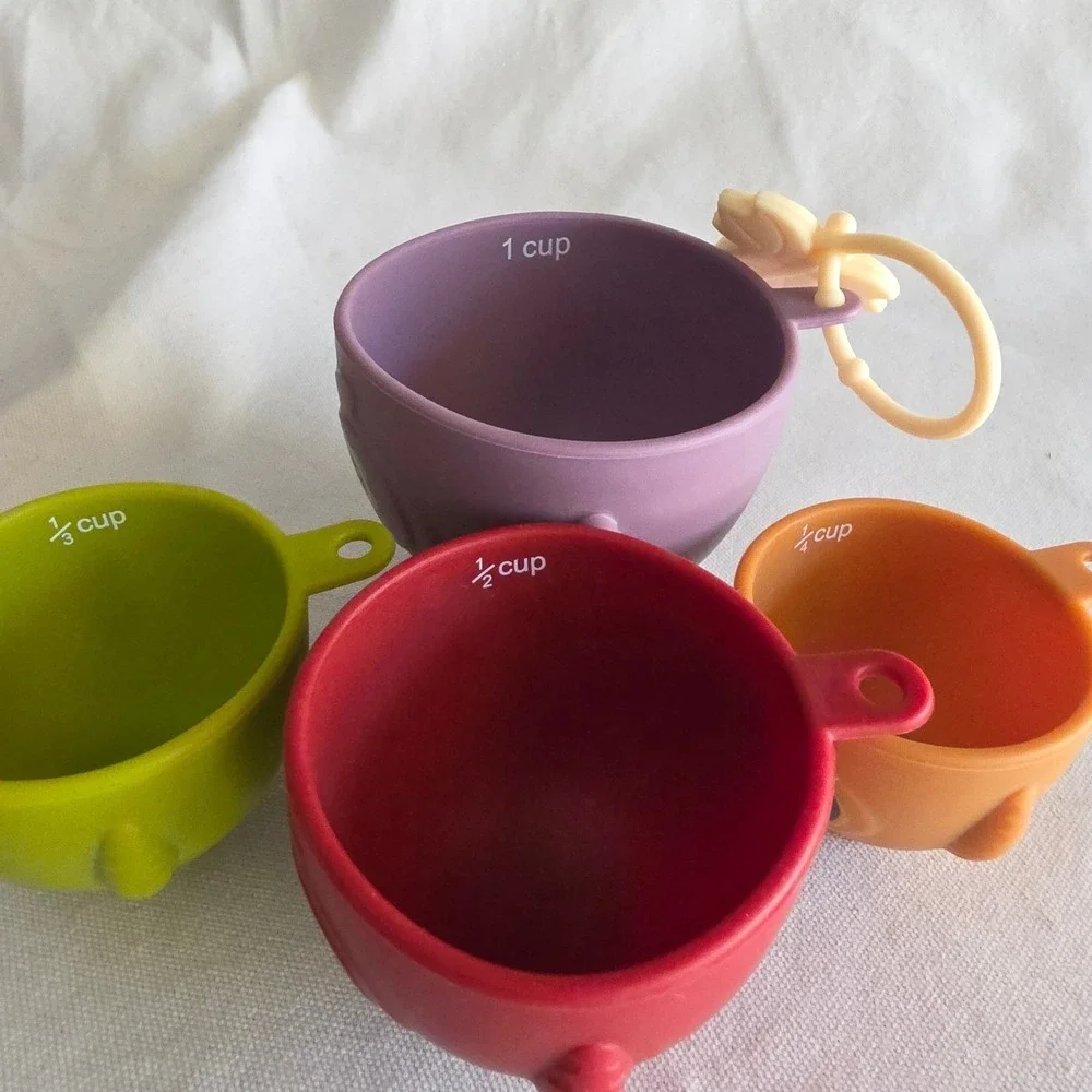 Owl Silicone Measuring Cups and Spoons Set 8 Piece Colorful Whimsical